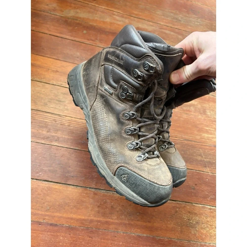 Vasque Men's Boots 9M GTX Hiking Brown Leather US Gore-Tex Vibram Vintage